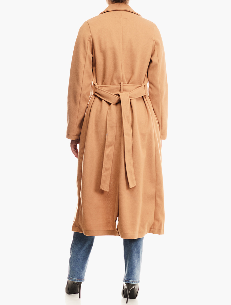 MyRunway | Shop Brave Soul Light Camel Virgo Maxi Double Breasted